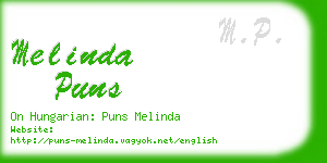 melinda puns business card